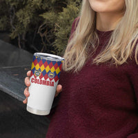 Custom Colombia Football Tumbler Cup Retro White Style