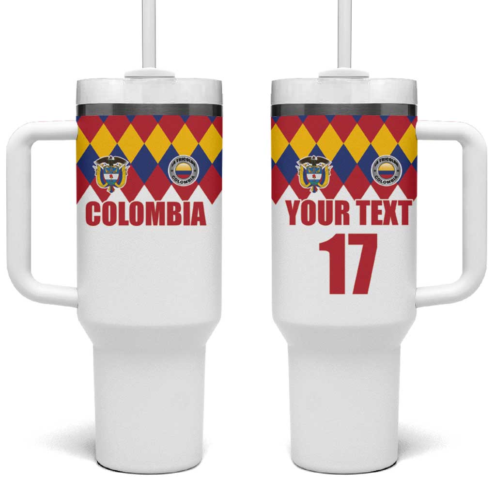 Custom Colombia Football Tumbler With Handle Retro White Style