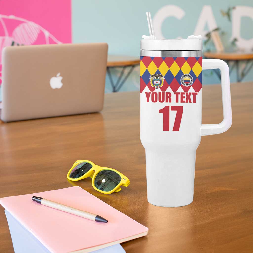 Custom Colombia Football Tumbler With Handle Retro White Style