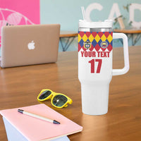 Custom Colombia Football Tumbler With Handle Retro White Style