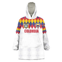 Custom Colombia Football Wearable Blanket Hoodie Retro White Style