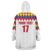 Custom Colombia Football Wearable Blanket Hoodie Retro White Style