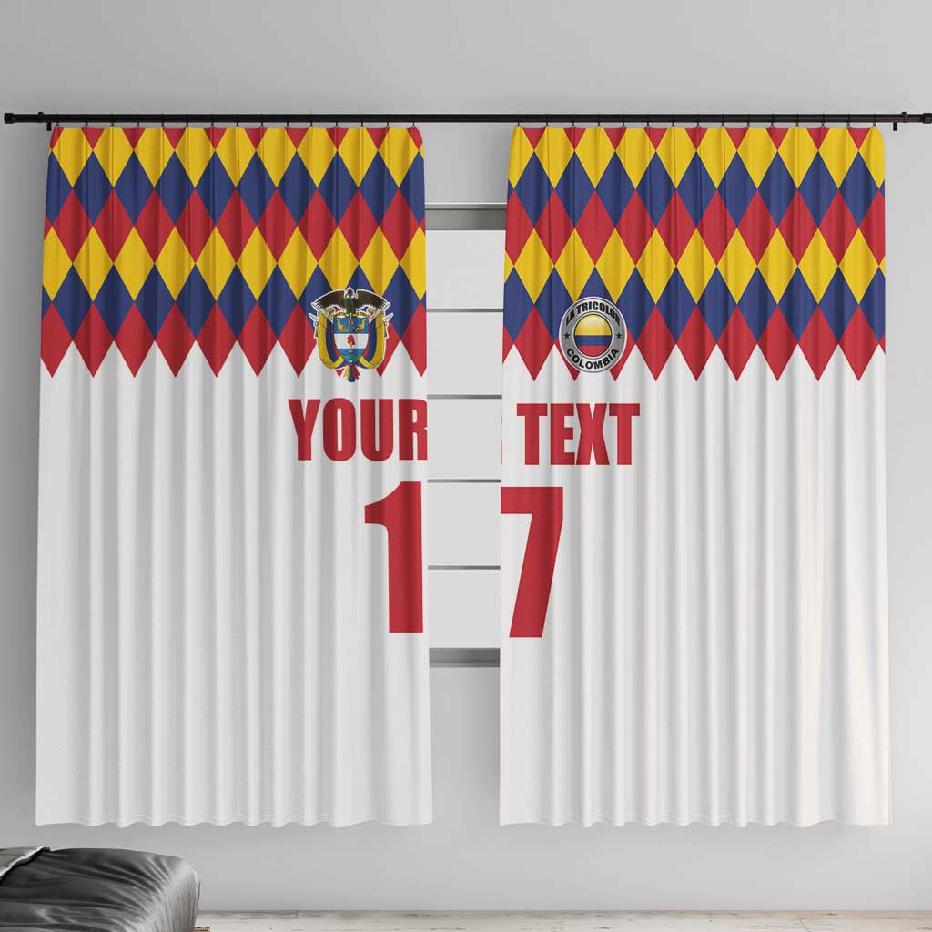 Custom Colombia Football Window Curtain Retro White Style