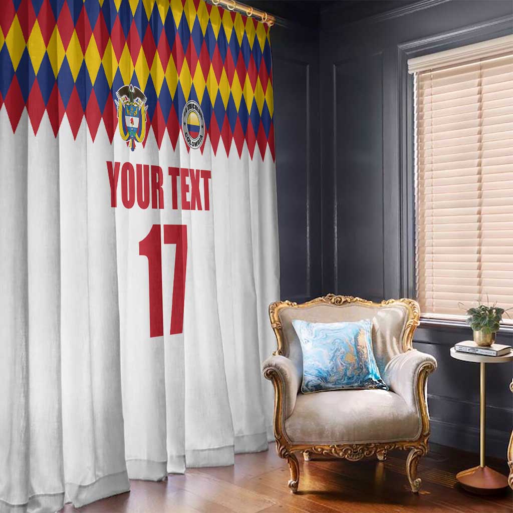 Custom Colombia Football Window Curtain Retro White Style