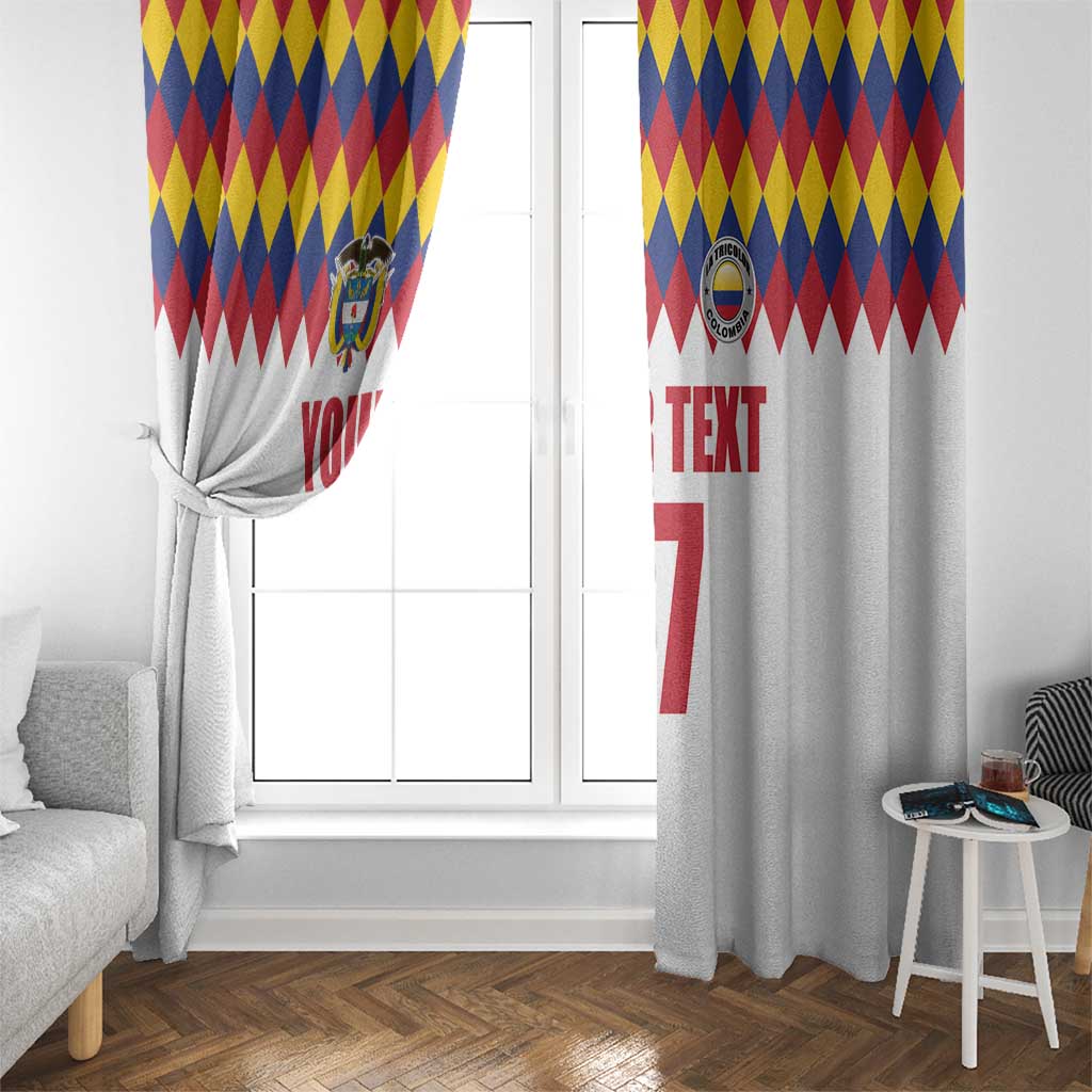 Custom Colombia Football Window Curtain Retro White Style
