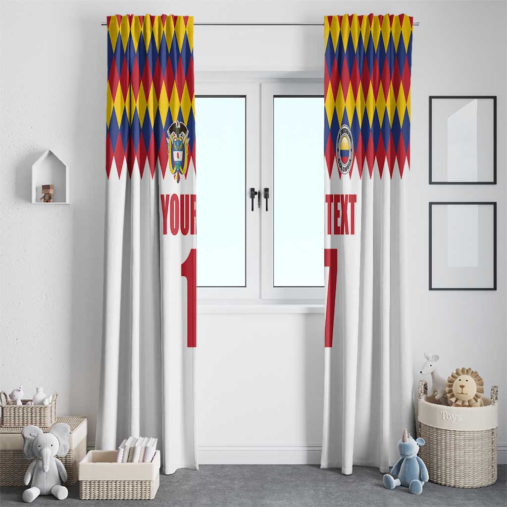 Custom Colombia Football Window Curtain Retro White Style