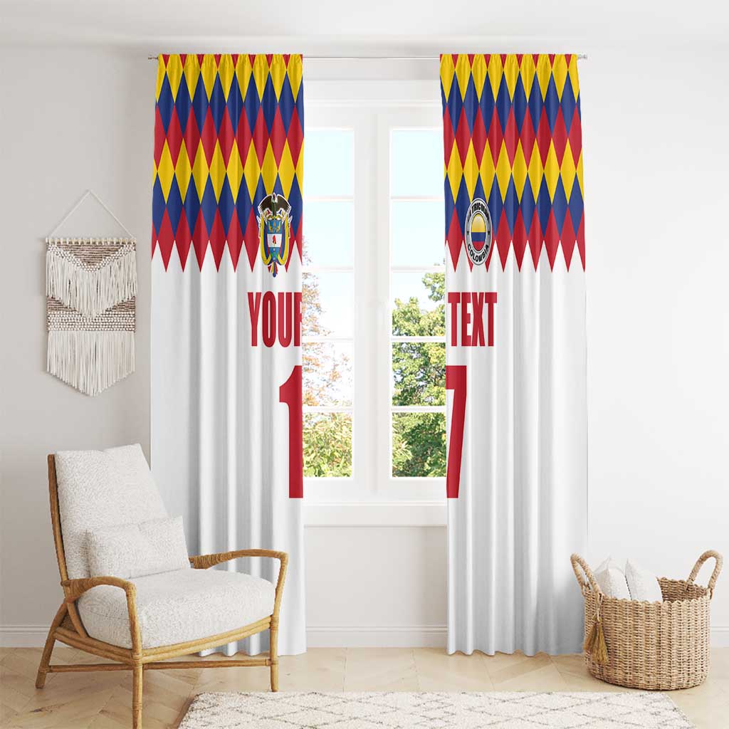 Custom Colombia Football Window Curtain Retro White Style