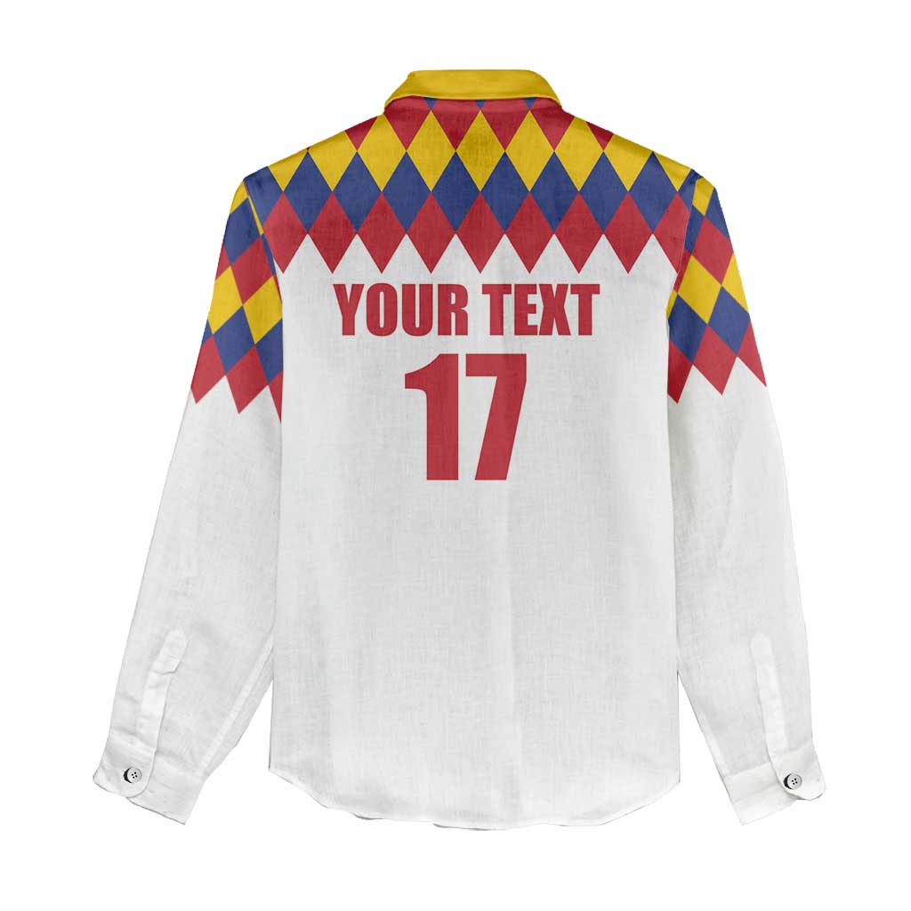 Custom Colombia Football Women Casual Shirt Retro White Style
