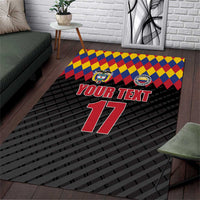 Custom Colombia Football Area Rug Retro Black Style