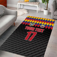 Custom Colombia Football Area Rug Retro Black Style
