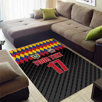 Custom Colombia Football Area Rug Retro Black Style