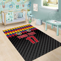 Custom Colombia Football Area Rug Retro Black Style