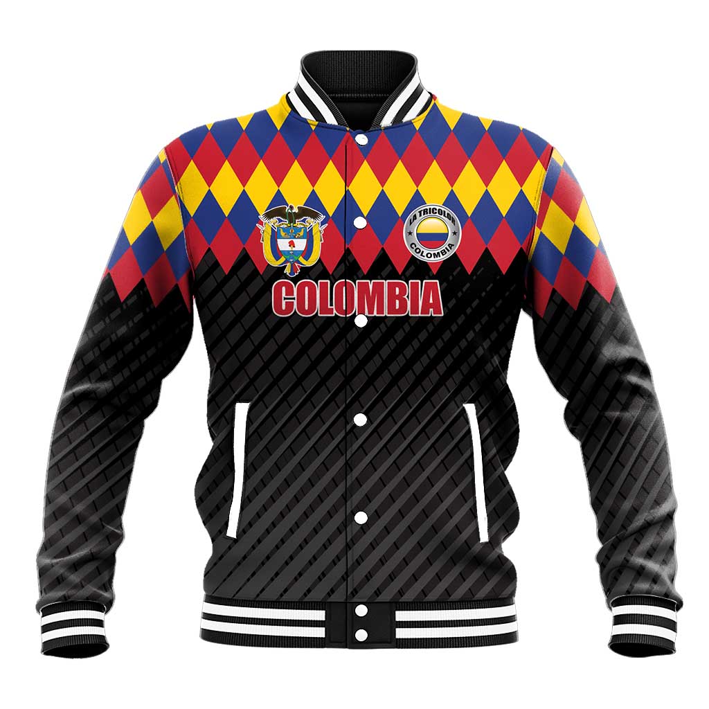 Custom Colombia Football Baseball Jacket Retro Black Style
