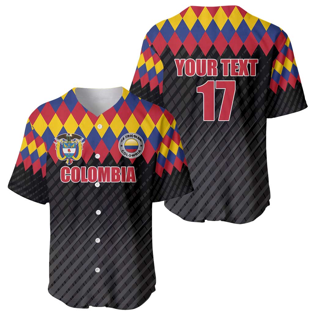 Custom Colombia Football Baseball Jersey Retro Black Style