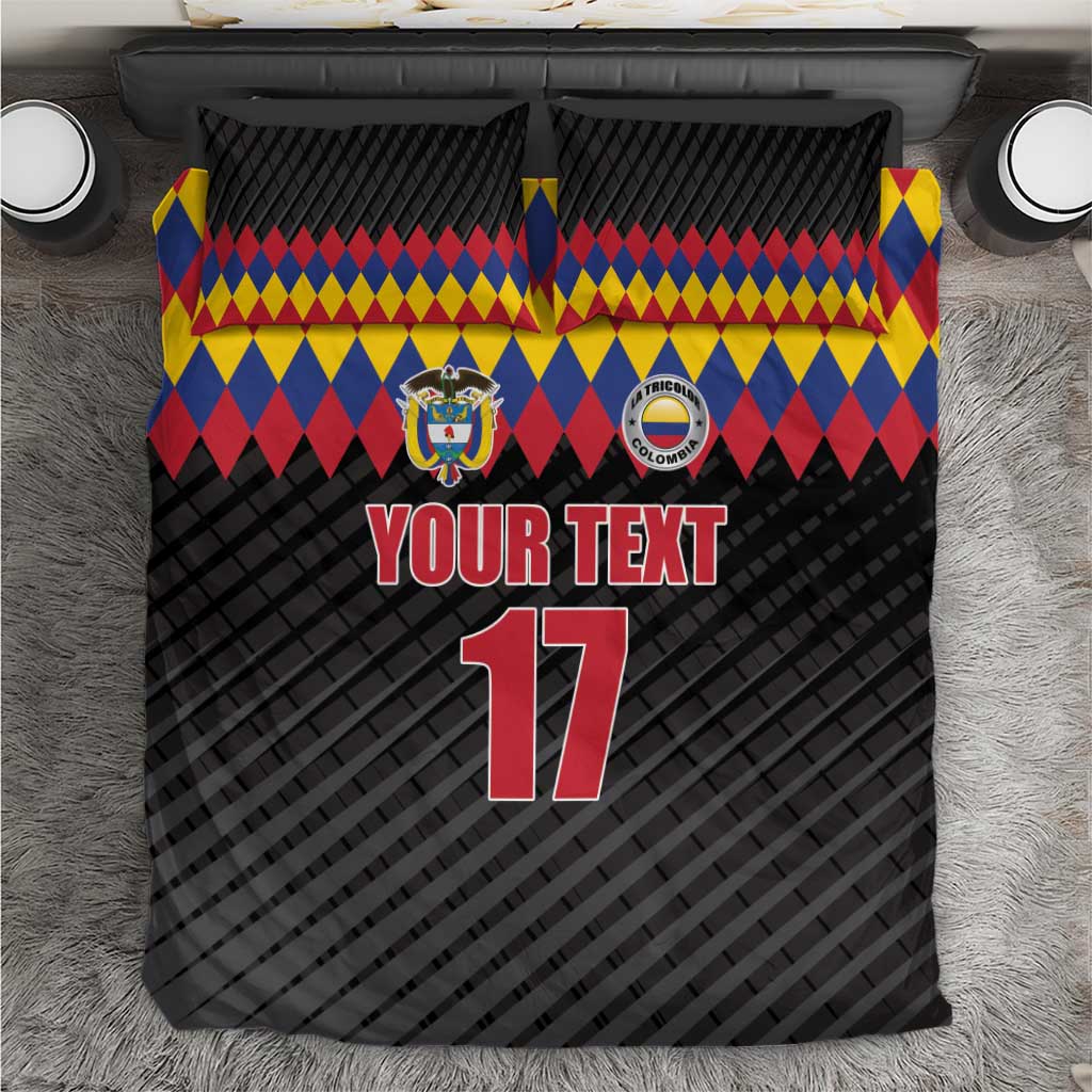 Custom Colombia Football Bedding Set Retro Black Style