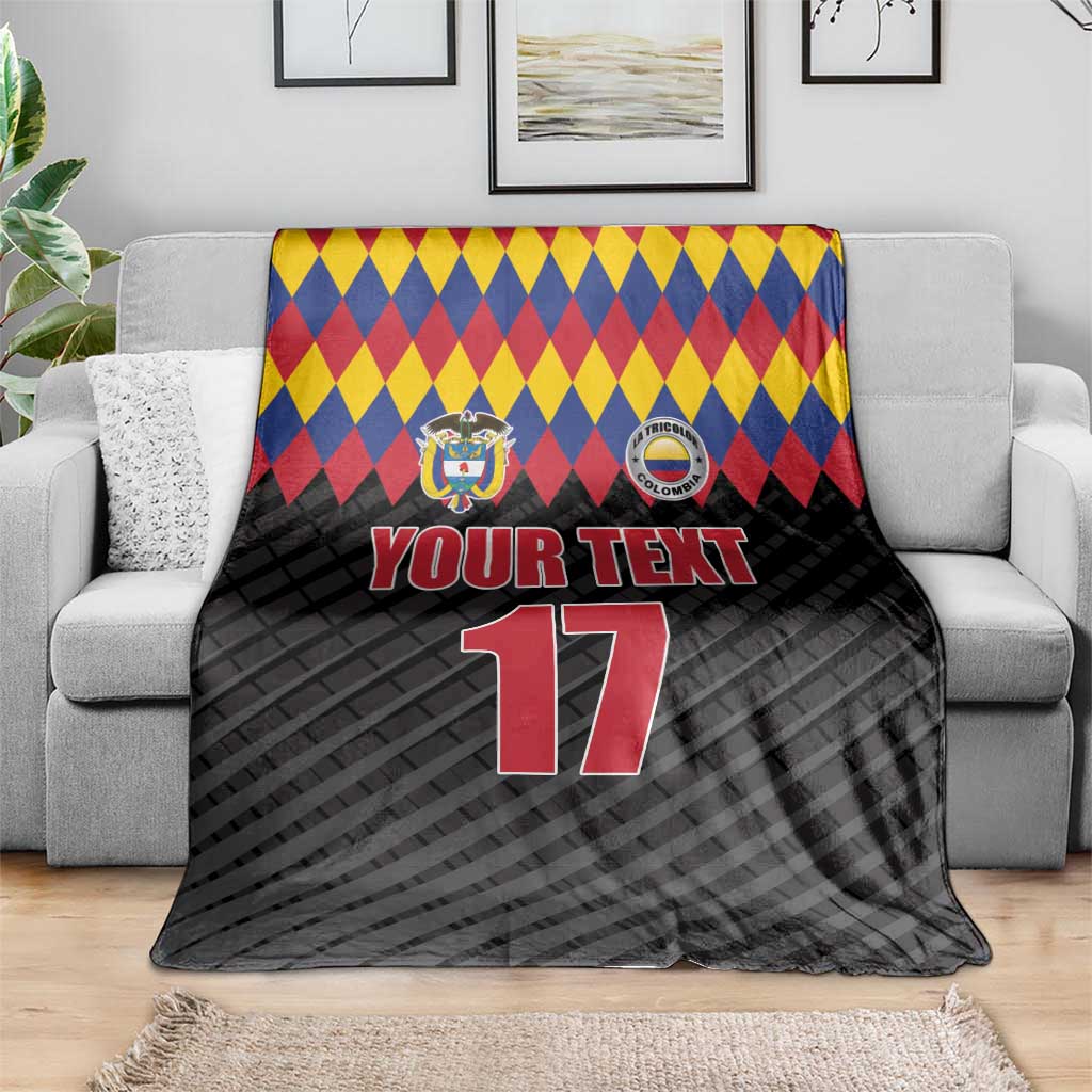 Custom Colombia Football Blanket Retro Black Style