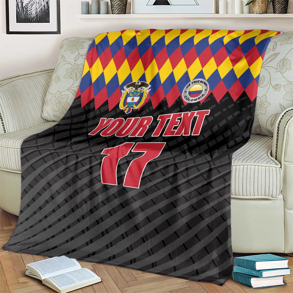 Custom Colombia Football Blanket Retro Black Style