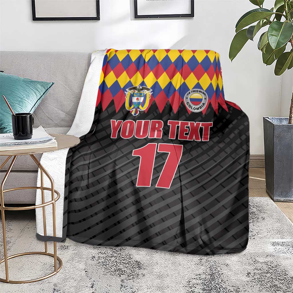 Custom Colombia Football Blanket Retro Black Style