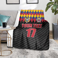 Custom Colombia Football Blanket Retro Black Style