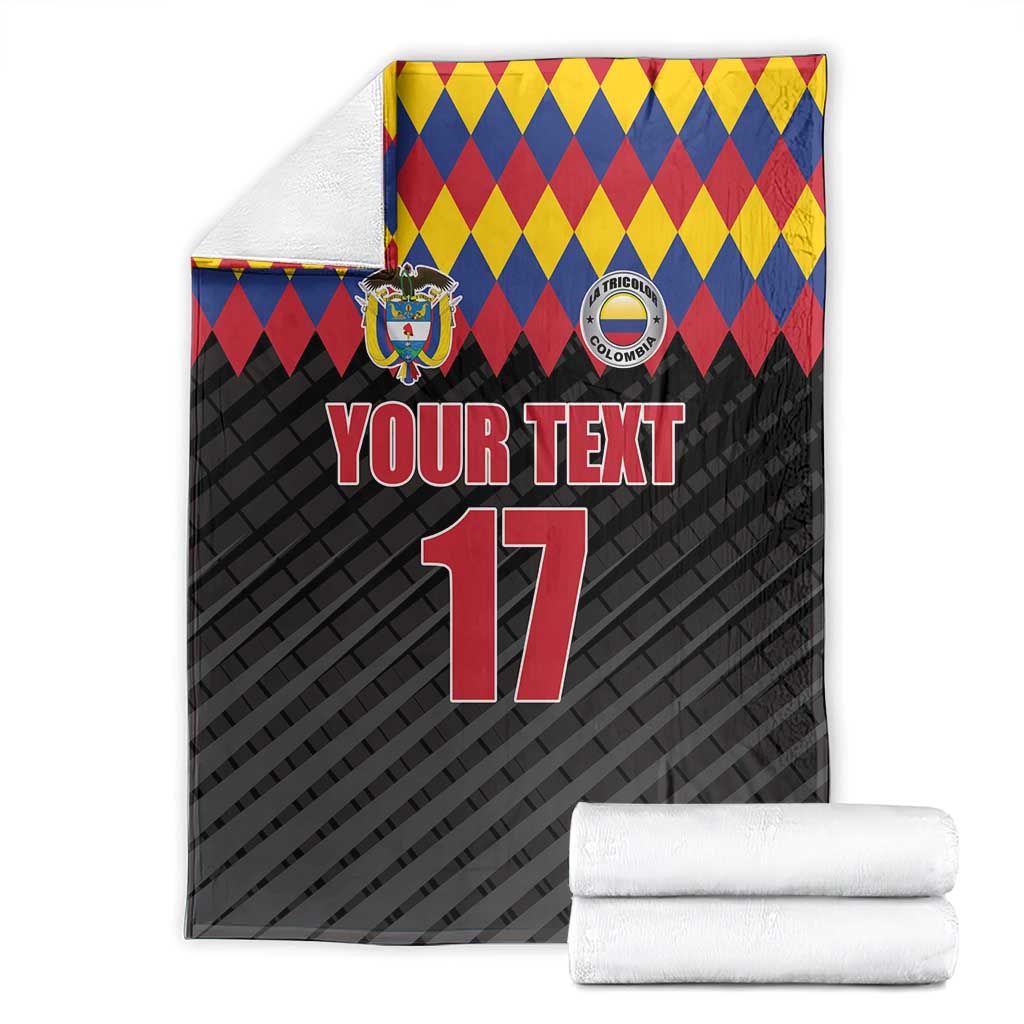 Custom Colombia Football Blanket Retro Black Style