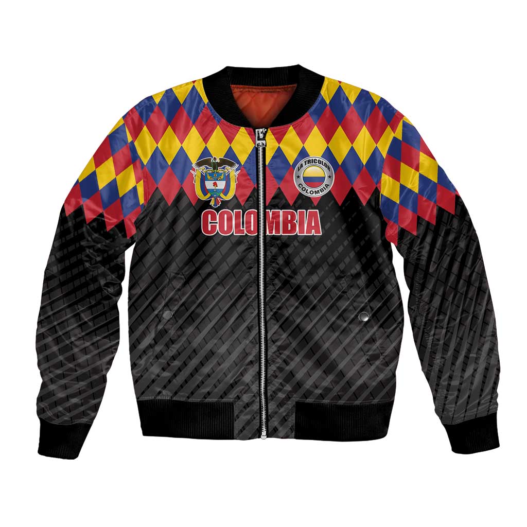 Custom Colombia Football Bomber Jacket Retro Black Style
