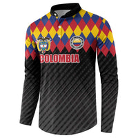 Custom Colombia Football Button Sweatshirt Retro Black Style