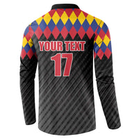 Custom Colombia Football Button Sweatshirt Retro Black Style