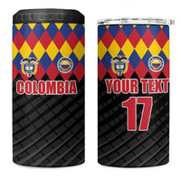 Custom Colombia Football 4 in 1 Can Cooler Tumbler Retro Black Style