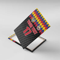 Custom Colombia Football Canvas Wall Art Retro Black Style