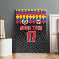 Custom Colombia Football Canvas Wall Art Retro Black Style