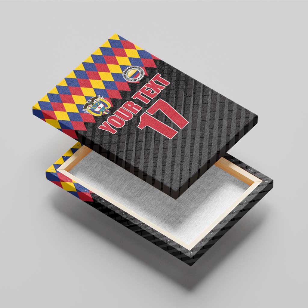 Custom Colombia Football Canvas Wall Art Retro Black Style