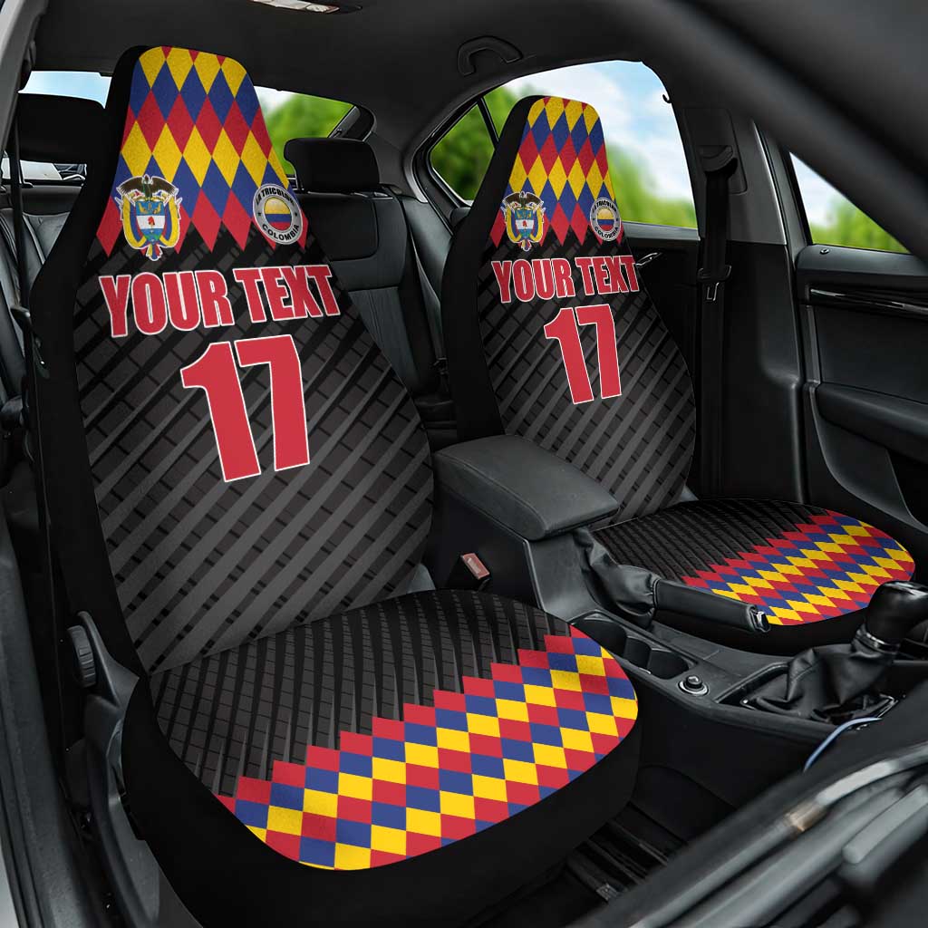 Custom Colombia Football Car Seat Cover Retro Black Style