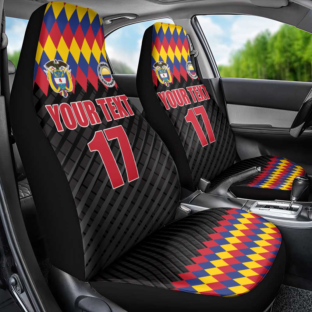 Custom Colombia Football Car Seat Cover Retro Black Style