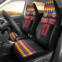 Custom Colombia Football Car Seat Cover Retro Black Style