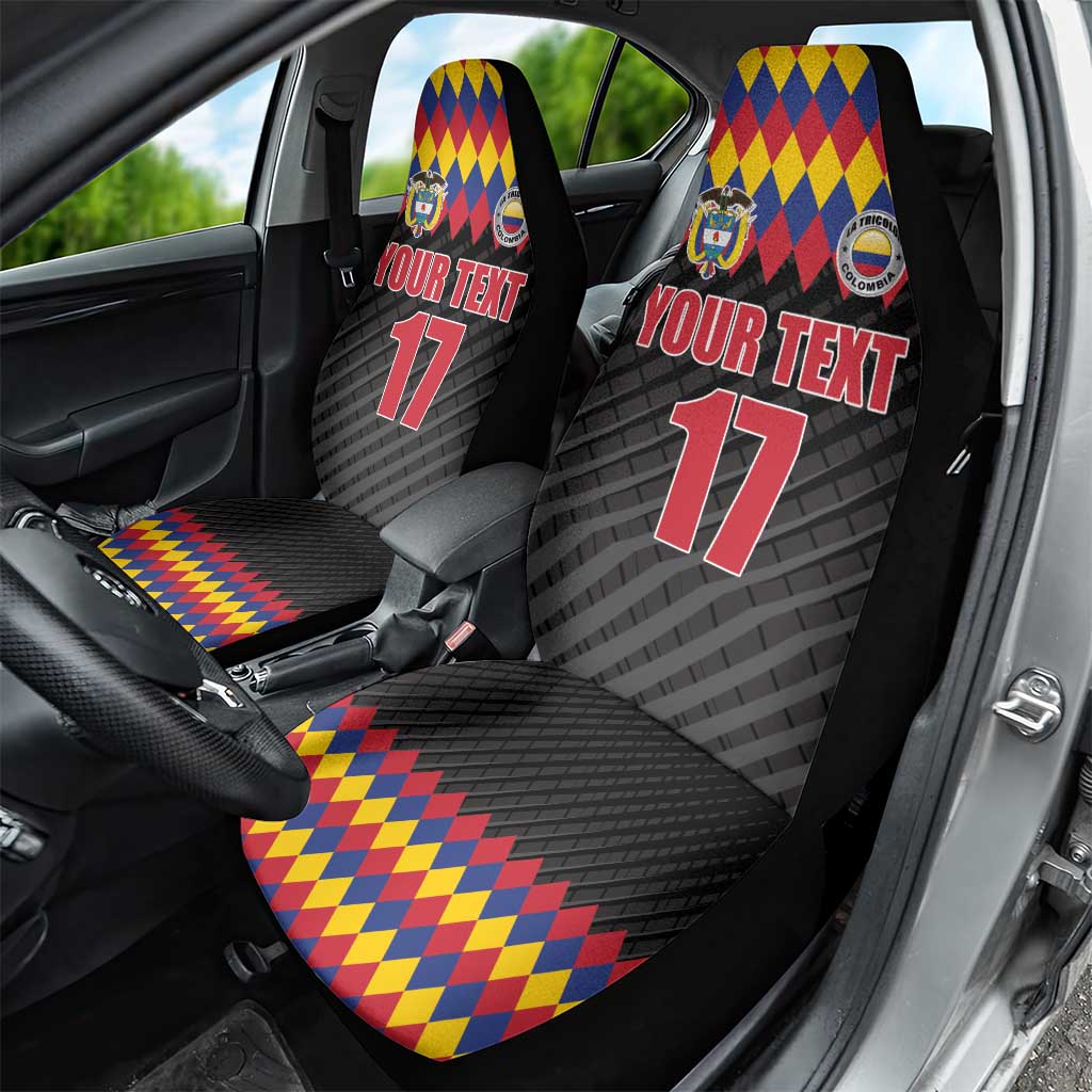 Custom Colombia Football Car Seat Cover Retro Black Style