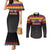 Custom Colombia Football Couples Matching Mermaid Dress and Long Sleeve Button Shirt Retro Black Style