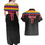 Custom Colombia Football Couples Matching Off Shoulder Maxi Dress and Hawaiian Shirt Retro Black Style