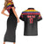 Custom Colombia Football Couples Matching Short Sleeve Bodycon Dress and Hawaiian Shirt Retro Black Style