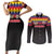 Custom Colombia Football Couples Matching Short Sleeve Bodycon Dress and Long Sleeve Button Shirt Retro Black Style