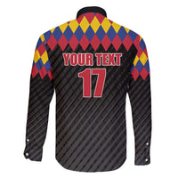 Custom Colombia Football Family Matching Long Sleeve Bodycon Dress and Hawaiian Shirt Retro Black Style