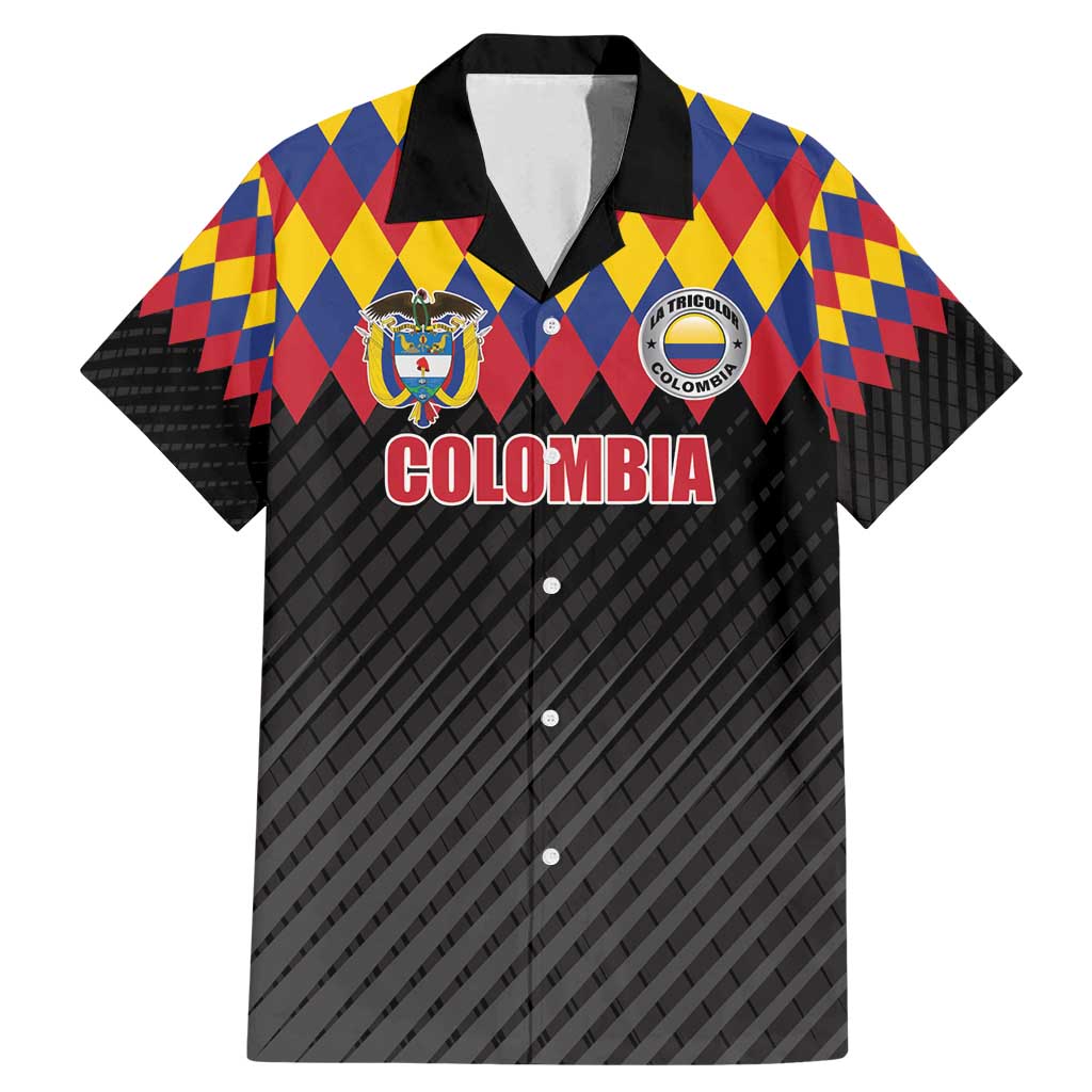Custom Colombia Football Family Matching Mermaid Dress and Hawaiian Shirt Retro Black Style