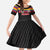 Custom Colombia Football Family Matching Off The Shoulder Long Sleeve Dress and Hawaiian Shirt Retro Black Style