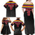 Custom Colombia Football Family Matching Off Shoulder Maxi Dress and Hawaiian Shirt Retro Black Style