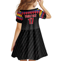 Custom Colombia Football Family Matching Off Shoulder Short Dress and Hawaiian Shirt Retro Black Style