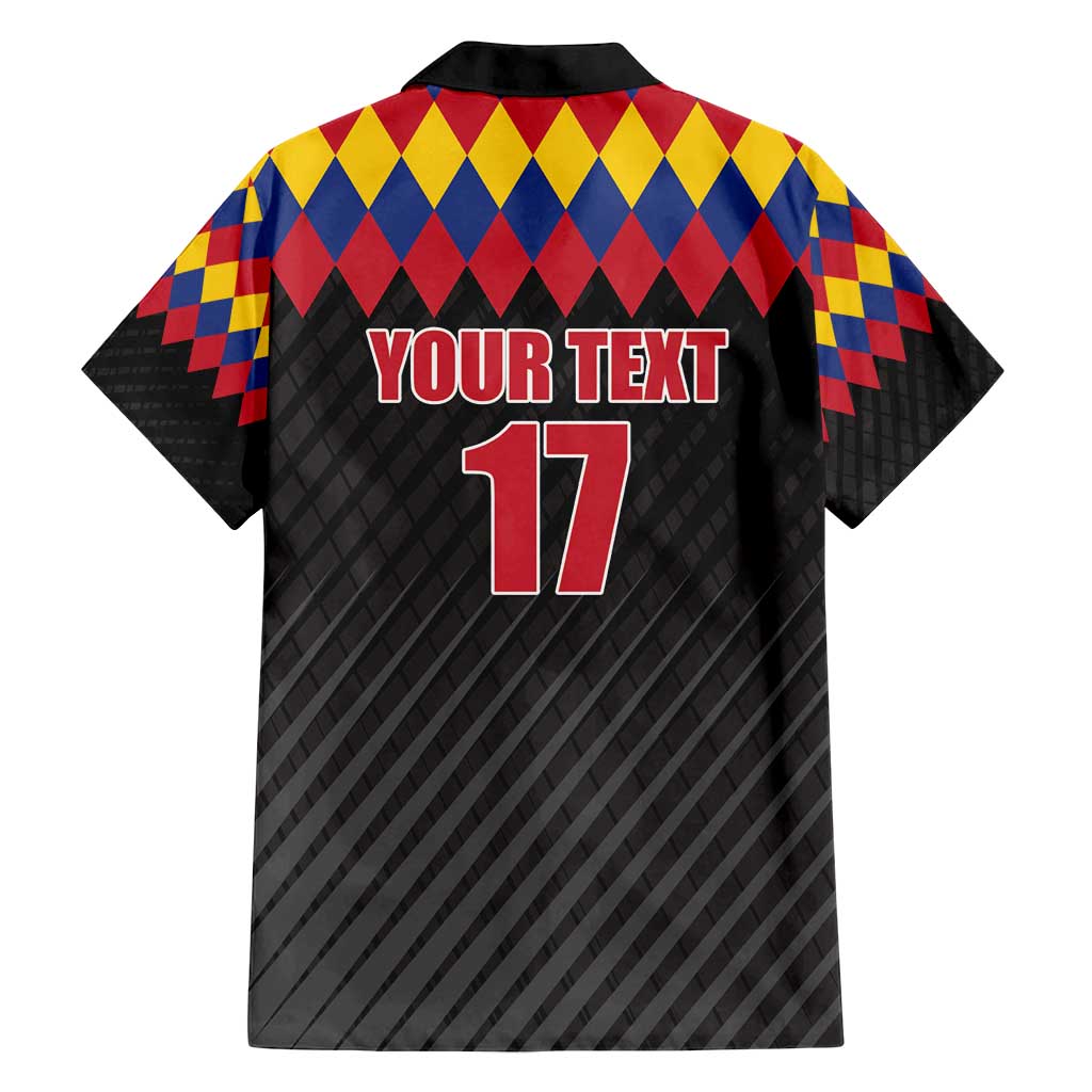 Custom Colombia Football Family Matching Puletasi and Hawaiian Shirt Retro Black Style