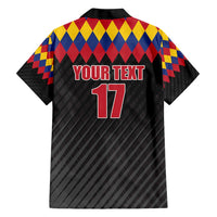 Custom Colombia Football Family Matching Short Sleeve Bodycon Dress and Hawaiian Shirt Retro Black Style