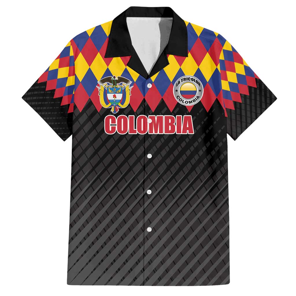 Custom Colombia Football Family Matching Summer Maxi Dress and Hawaiian Shirt Retro Black Style