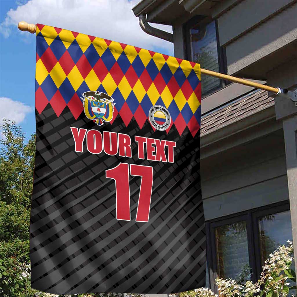 Custom Colombia Football Garden Flag Retro Black Style