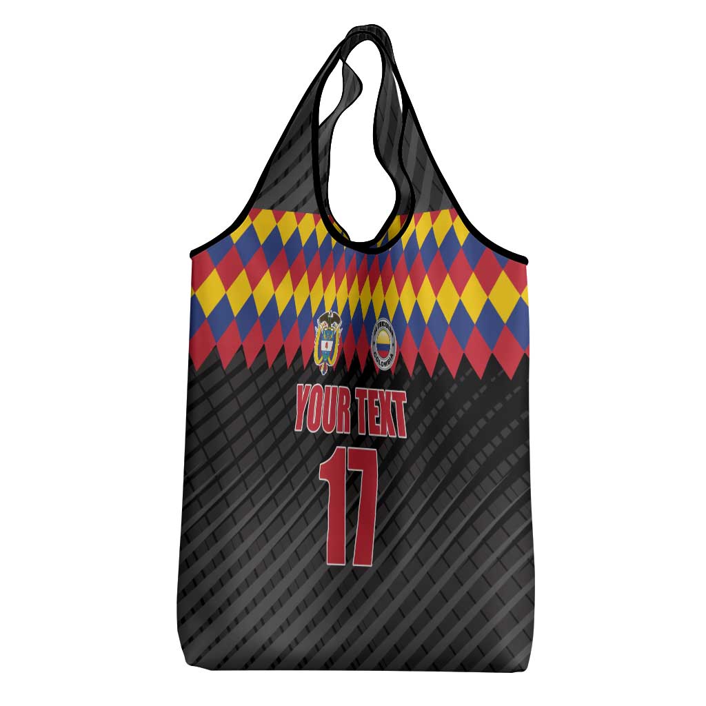 Custom Colombia Football Grocery Bag Retro Black Style
