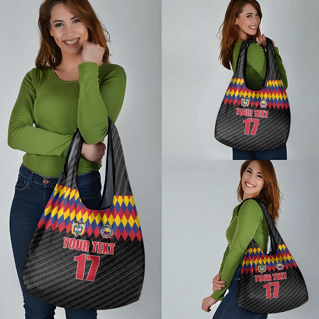 Custom Colombia Football Grocery Bag Retro Black Style